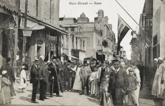 Framed Print : Egypt - Main Street, Suez Framed Print : Egypt - Main Street, Suez