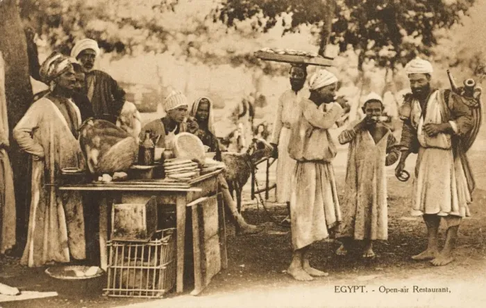 Framed Print : Egypt - Open Air Restaurant and Water Seller Framed Print : Egypt - Open Air Restaurant and Water Seller