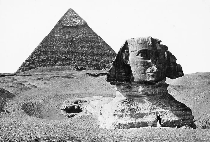 Framed Print : Egypt Sphinx and Great Pyramid of Giza Victorian period Framed Print : Egypt Sphinx and Great Pyramid of Giza Victorian period