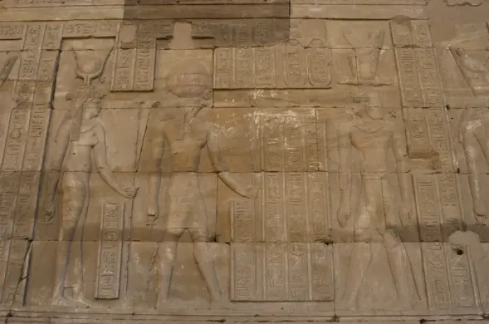 Framed Print : Egypt. Temple of Horus. Relief depicting Ptolemaic pharaoh i Framed Print : Egypt. Temple of Horus. Relief depicting Ptolemaic pharaoh i