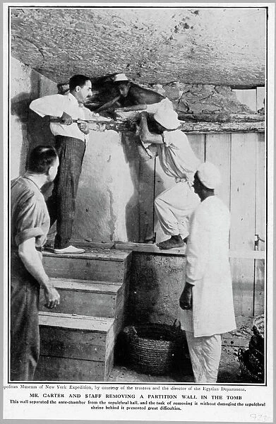 Egypt / Tutankhamen. Howard Carter at the tomb of Tutankhamen