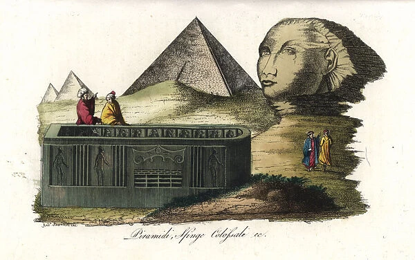 Egyptian architecture: pyramids, Sphinx and sarcophagus