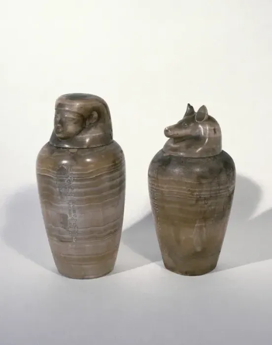 Framed Print : Egyptian Art. Caponic jars. 31st Dynasty. Late Period Framed Print : Egyptian Art. Caponic jars. 31st Dynasty. Late Period