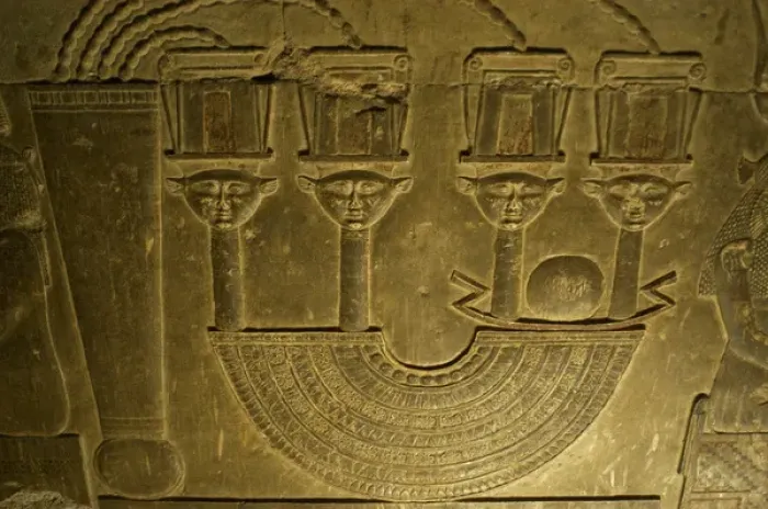 Framed Print : Egyptian Art. Dendera. Hathor Temple. A menat necklace with Framed Print : Egyptian Art. Dendera. Hathor Temple. A menat necklace with