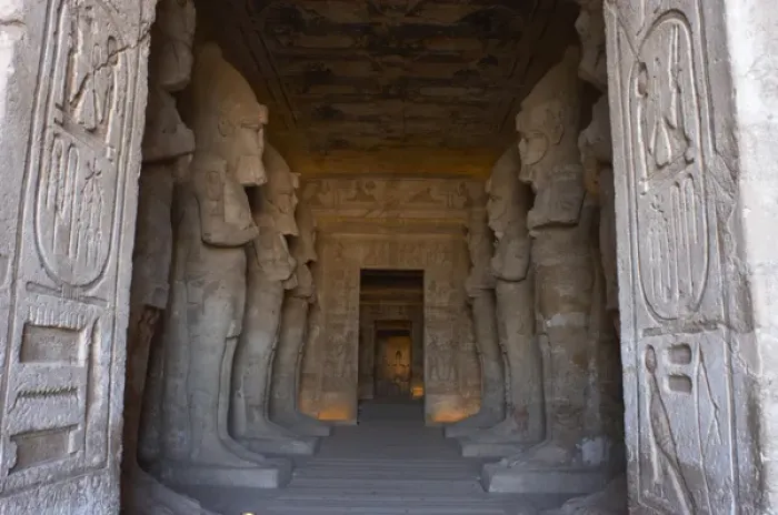 Framed Print : Egyptian art. Great Temple of Ramses II (1290-1224 BC). Fune Framed Print : Egyptian art. Great Temple of Ramses II (1290-1224 BC). Fune