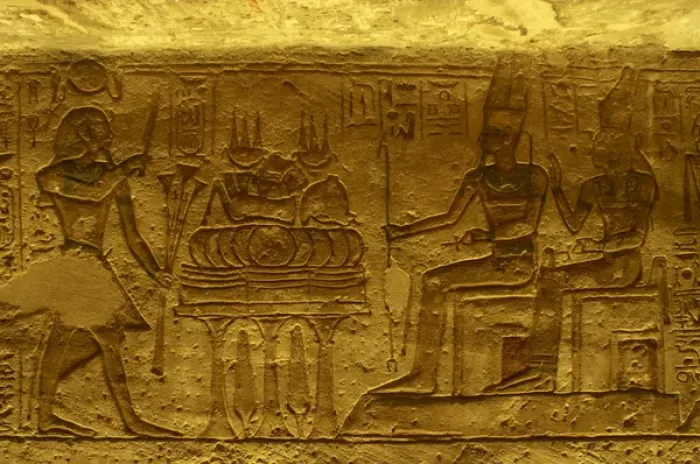 Framed Print : Egyptian art. Great Temple of Ramses II. Relief depicting an Framed Print : Egyptian art. Great Temple of Ramses II. Relief depicting an