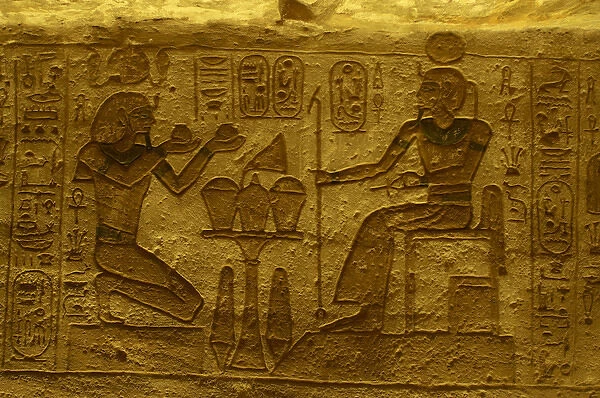 Egyptian art. Great Temple of Ramses II. Relief depicting an
