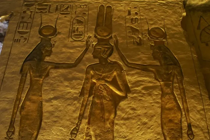 Framed Print : Egyptian art. Great Temple of Ramses II. Relief depicting ph Framed Print : Egyptian art. Great Temple of Ramses II. Relief depicting ph