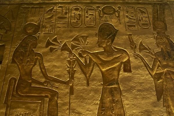 Egyptian art. Great Temple of Ramses II. Relief depicting ph