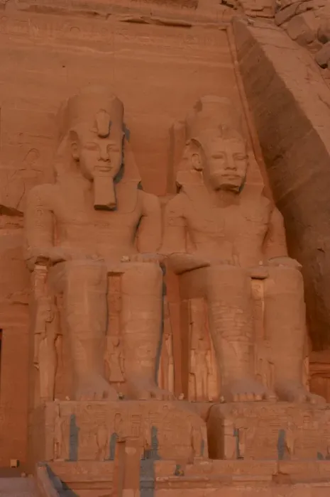 Framed Print : Egyptian art. Great Temple of Ramses II. Two colossal statue Framed Print : Egyptian art. Great Temple of Ramses II. Two colossal statue