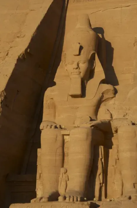 Framed Print : Egyptian art. Great Temple of Ramses II. Colossal statues de