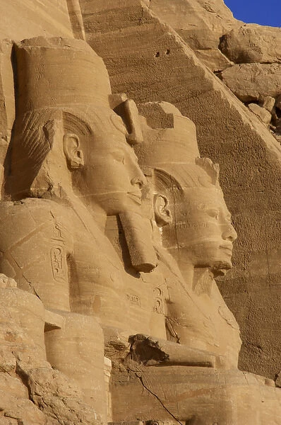 Egyptian art. Great Temple of Ramses II. Two colossal statue