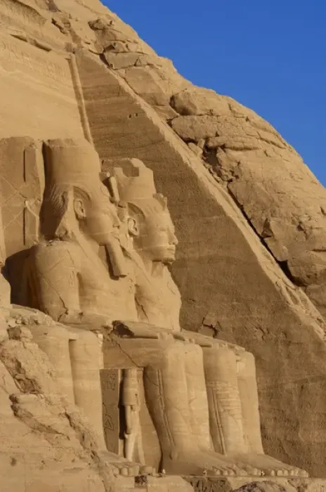 Framed Print : Egyptian art. Great Temple of Ramses II. Two colossal statue Framed Print : Egyptian art. Great Temple of Ramses II. Two colossal statue