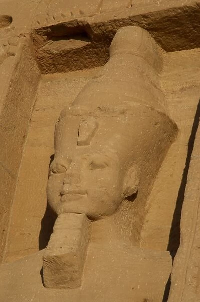Egyptian art. Temple of Hathor or Small Temple. Facade depic