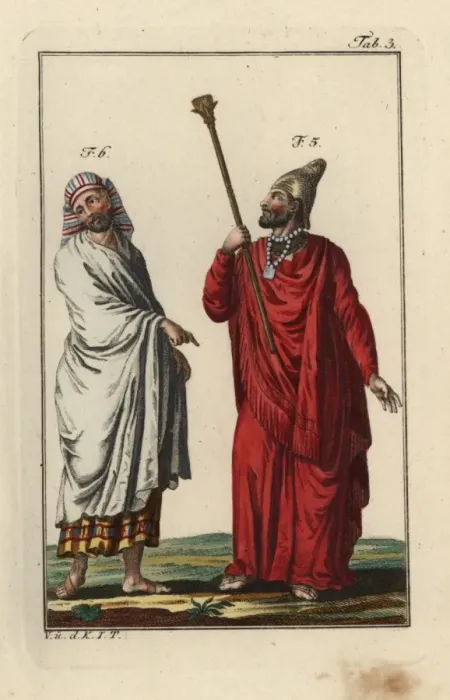 Framed Print : Egyptian king or pharaoh and an Egyptian man in full dress Framed Print : Egyptian king or pharaoh and an Egyptian man in full dress