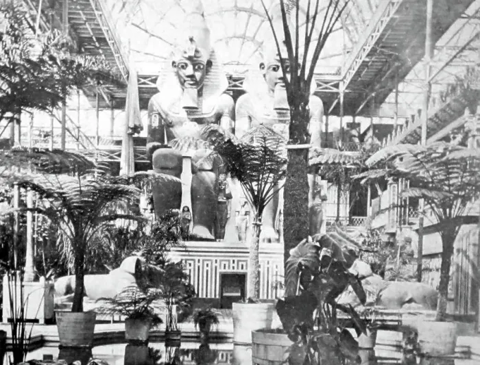 Framed Print : Egyptian statues, Great Exhibition, Crystal Palace, London Framed Print : Egyptian statues, Great Exhibition, Crystal Palace, London