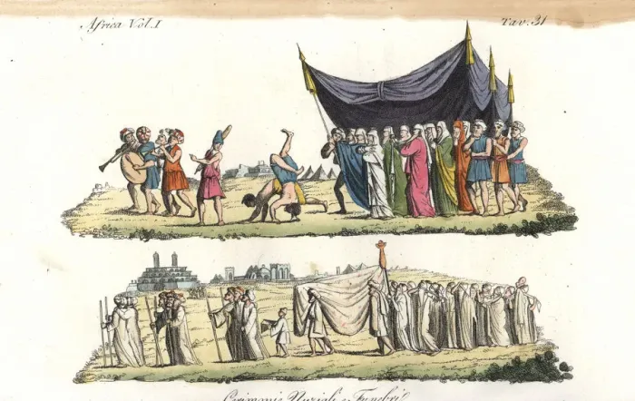 Framed Print : Egyptian wedding and funeral rites, 18th century Framed Print : Egyptian wedding and funeral rites, 18th century