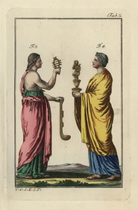 Framed Print : Egyptian woman with sistrum and simpulum Framed Print : Egyptian woman with sistrum and simpulum