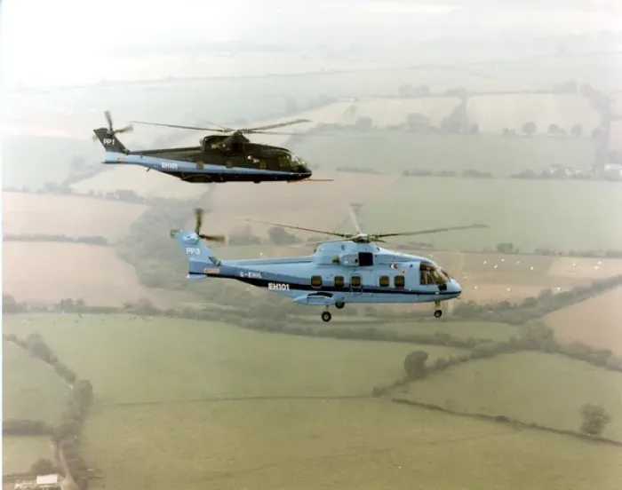 Framed Print : EH Industries (later AgustaWestland) EH101 PP1 and PP3, ?