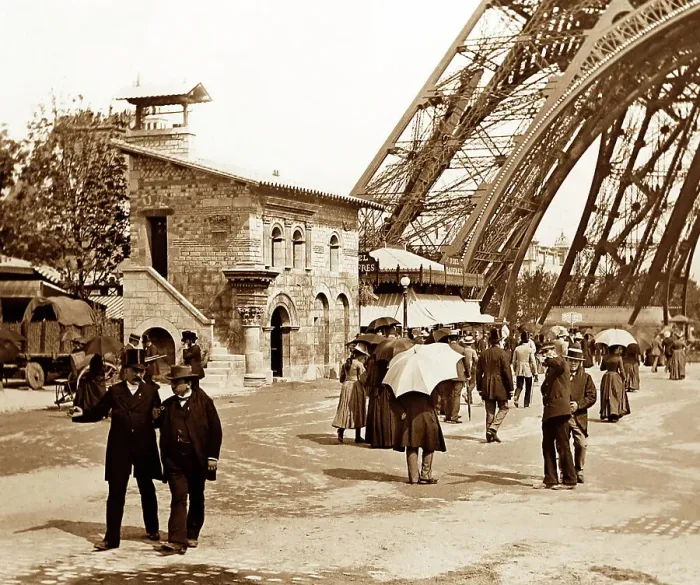 Framed Print : Under the Eiffel Tower, 1889 Exposition Universelle, Paris Framed Print : Under the Eiffel Tower, 1889 Exposition Universelle, Paris