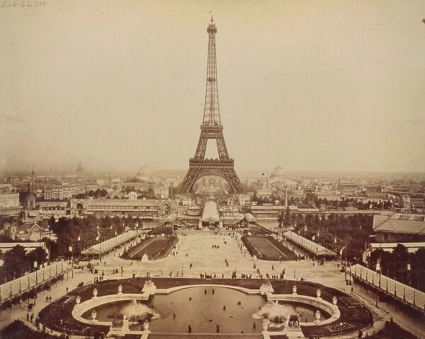 Eiffel Tower and Champ de Mars seen from Trocadero Palace, P