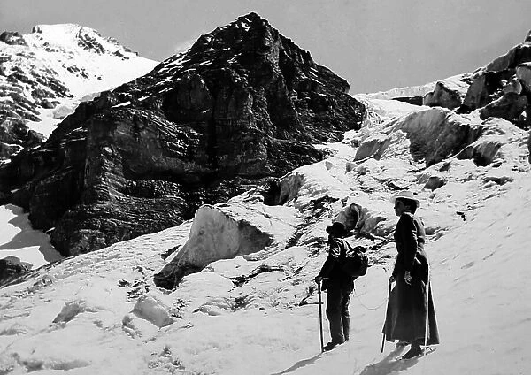 On the Eiger Glacier, Switzerland, Victorian period
