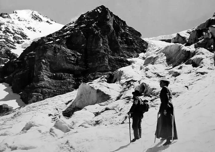 Framed Print : On the Eiger Glacier, Switzerland, Victorian period Framed Print : On the Eiger Glacier, Switzerland, Victorian period