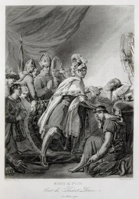 Framed Print : Eighth Crusade (1270). Deat of Saint Louis in Framed Print : Eighth Crusade (1270). Deat of Saint Louis in