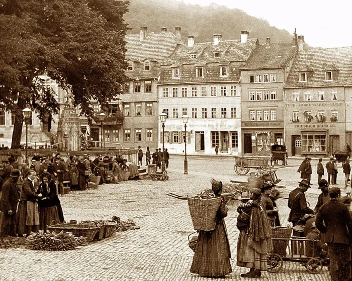 Framed Print : Eisenach Market Place Germany Victorian period Framed Print : Eisenach Market Place Germany Victorian period
