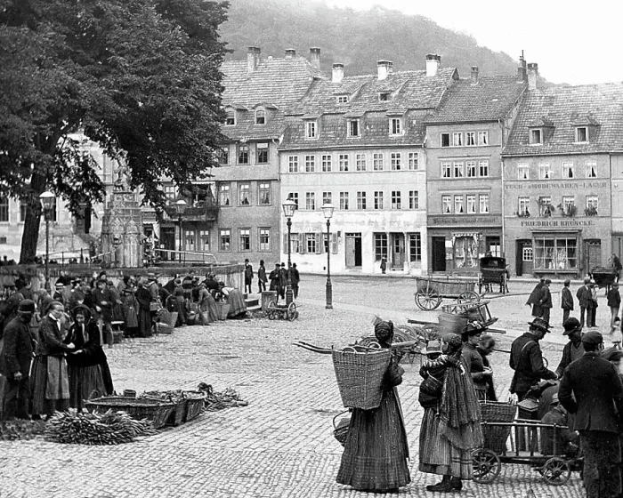 Framed Print : Eisenach Market Place Germany Victorian period Framed Print : Eisenach Market Place Germany Victorian period