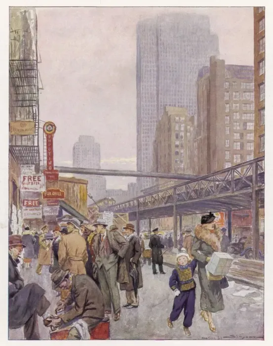 Framed Print : El at 6th Avenue / Simont Framed Print : El at 6th Avenue / Simont