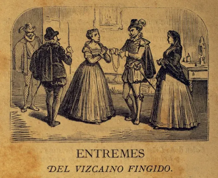 Framed Print : El Vizcaino fingido. Short farce by Cervantes Framed Print : El Vizcaino fingido. Short farce by Cervantes