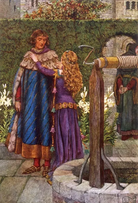 Framed Print : ELAINE & LANCELOT LEGEND Framed Print : ELAINE & LANCELOT LEGEND