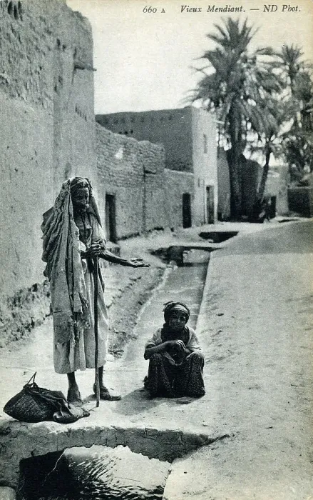 Framed Print : Elderly Beggar - Algeria, North Africa Framed Print : Elderly Beggar - Algeria, North Africa