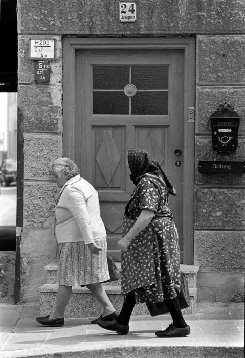 Framed Print : Two elderly ladies in Nordlingen, Bavaria, German Framed Print : Two elderly ladies in Nordlingen, Bavaria, German