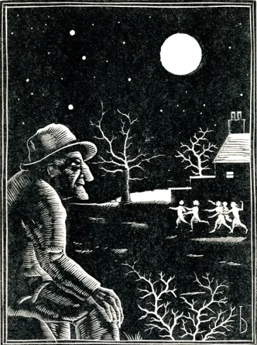 Framed Print : Elderly man in the moonlight Framed Print : Elderly man in the moonlight