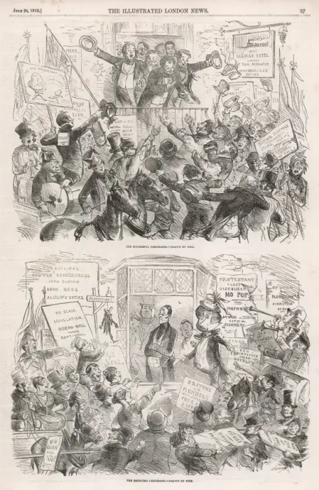 Framed Print : Elections of 1852 by Phiz Framed Print : Elections of 1852 by Phiz