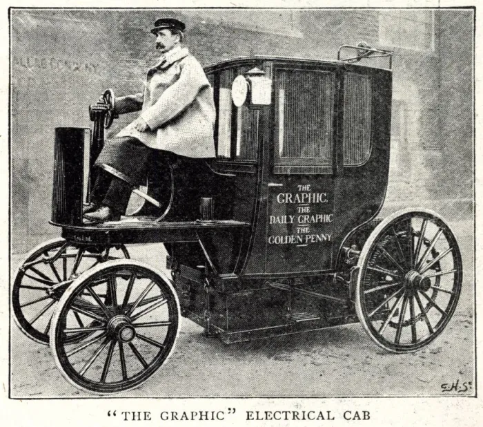 Framed Print : Electric cab 1897 Framed Print : Electric cab 1897