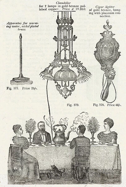 Electric kettle connected to the ceiling light 1902