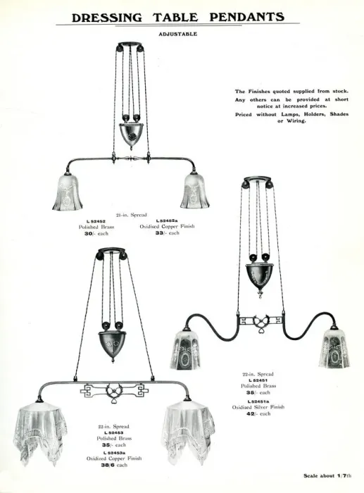 Framed Print : Electric Light Fixtures catalogue, Dressing Table Pendants Framed Print : Electric Light Fixtures catalogue, Dressing Table Pendants