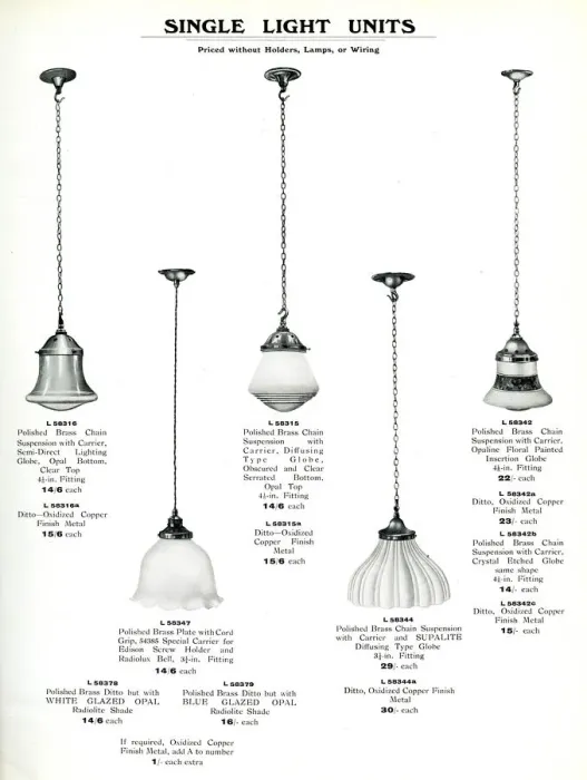 Framed Print : Electric Light Fixtures catalogue, Single Light Units Framed Print : Electric Light Fixtures catalogue, Single Light Units