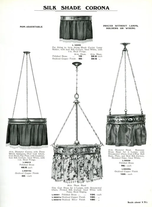 Framed Print : Electric Light Fixtures catalogue, Silk Shade Corona Framed Print : Electric Light Fixtures catalogue, Silk Shade Corona