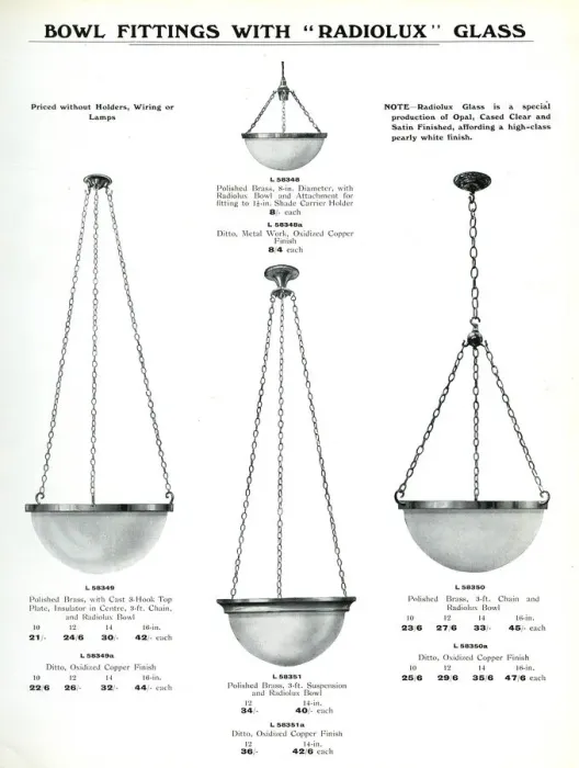 Framed Print : Electric Light Fixtures catalogue, Radiolux Bowl Fittings Framed Print : Electric Light Fixtures catalogue, Radiolux Bowl Fittings
