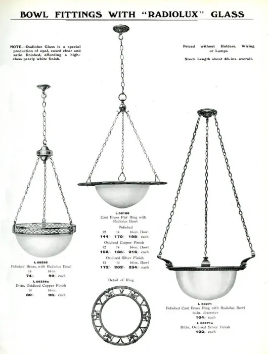 Framed Print : Electric Light Fixtures catalogue, Radiolux Bowl Fittings Framed Print : Electric Light Fixtures catalogue, Radiolux Bowl Fittings