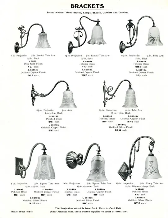 Framed Print : Electric Light Fixtures catalogue, Brackets Framed Print : Electric Light Fixtures catalogue, Brackets