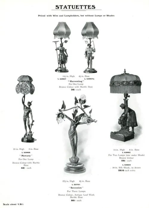 Framed Print : Electric Light Fixtures catalogue, Statuettes Framed Print : Electric Light Fixtures catalogue, Statuettes