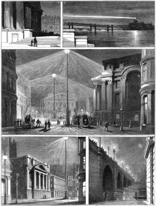 Framed Print : Electric lighting in the city Framed Print : Electric lighting in the city