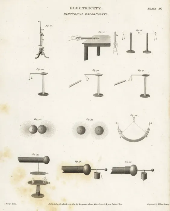 Framed Print : Electrical experiments, 18th century Framed Print : Electrical experiments, 18th century