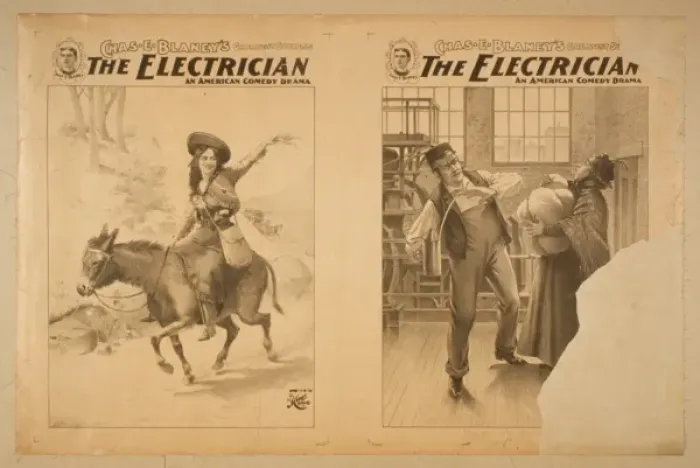 Framed Print : The electrician an American comedy drama : Chas. E. Blaney s