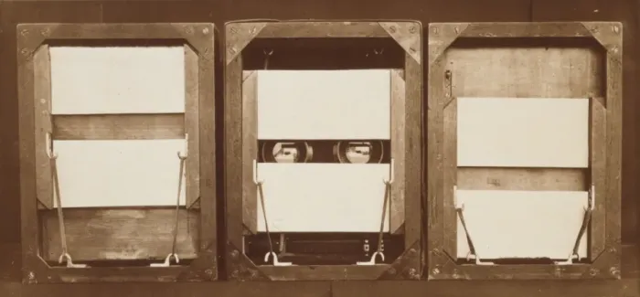 Framed Print : Front of electro-shutters, with positions of panels before Framed Print : Front of electro-shutters, with positions of panels before